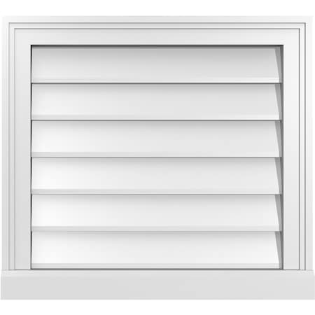 Ekena Millwork Vertical Surface Mount PVC Gable Vent w/ 2"W x 2"H , Brickmould Sill Frame, 22"W x 20"H GVPVE22X2003SN